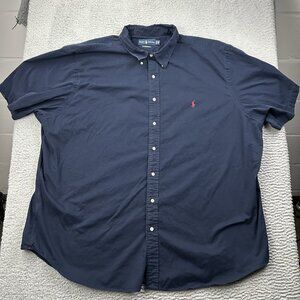 Ralph Lauren Polo Classic Fit Short Sleeve Blue Mens Shirt Size 3XB Big